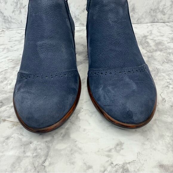 NAOT Women's Sz 37 Nefasi Ankle Boot Navy Blue Zipper Leather Nubuck - Picture 9 of 13
